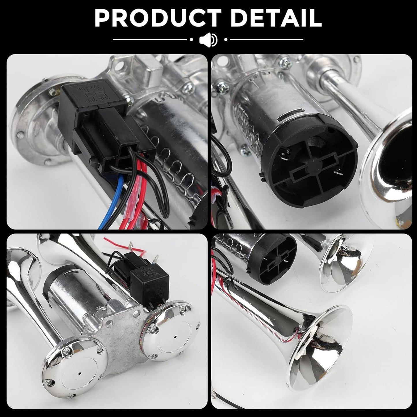 🔥LAST DAY 49% OFF - 🚗🔧2026 Upgraded 12V Dual Air Horn Kit – 130DB Super Loud Dual Horn with Compressor for Cars, Trucks, SUVs, Boats & More(✨Includes installation manual and video guide)