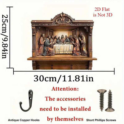 🌲Christmas Gift 50% Off--Communion themed wooden multifunctional home key holder (11.8 "X9.9")