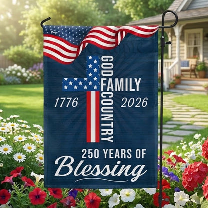 250 Years of Blessing God 1776 2026 Patriotic Flag 3-Day Shipping