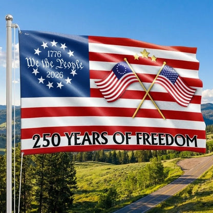 250 Years of Freedom Flag, 250th Anniversary Semiquincentennial American Grommet Flag