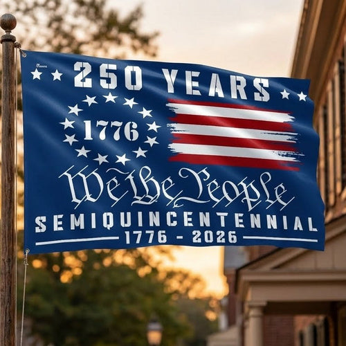We The People 250 Canvas American Grommet Flag for 250th Anniversary