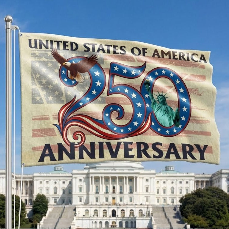 1776 2026 Grommet Patriotic Flag for America 250th Anniversary