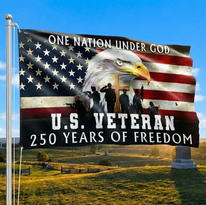 Semiquincentennial One Nation Under God US Veteran Grommet Flag