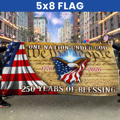 One Nation Under God, 250 Years Of Blessing American Grommet Flag