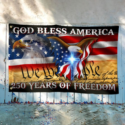 250 Years of Freedom Grommet Flag God Bless America