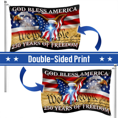 250 Years of Freedom Grommet Flag God Bless America