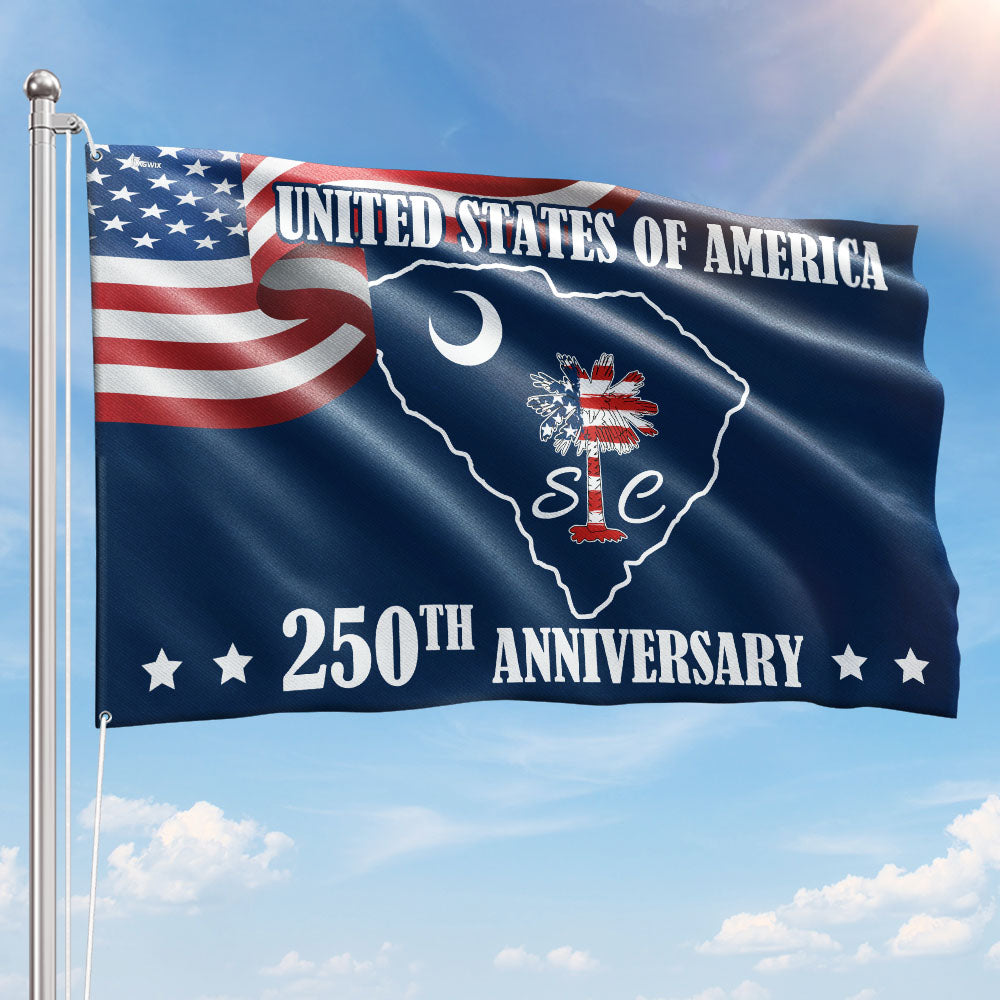SC 250th Anniversary State Grommet Flag, South Carolina USA 1776–2026 Decor