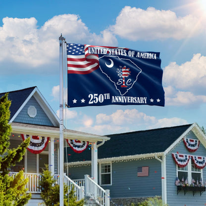 SC 250th Anniversary State Grommet Flag, South Carolina USA 1776–2026 Decor