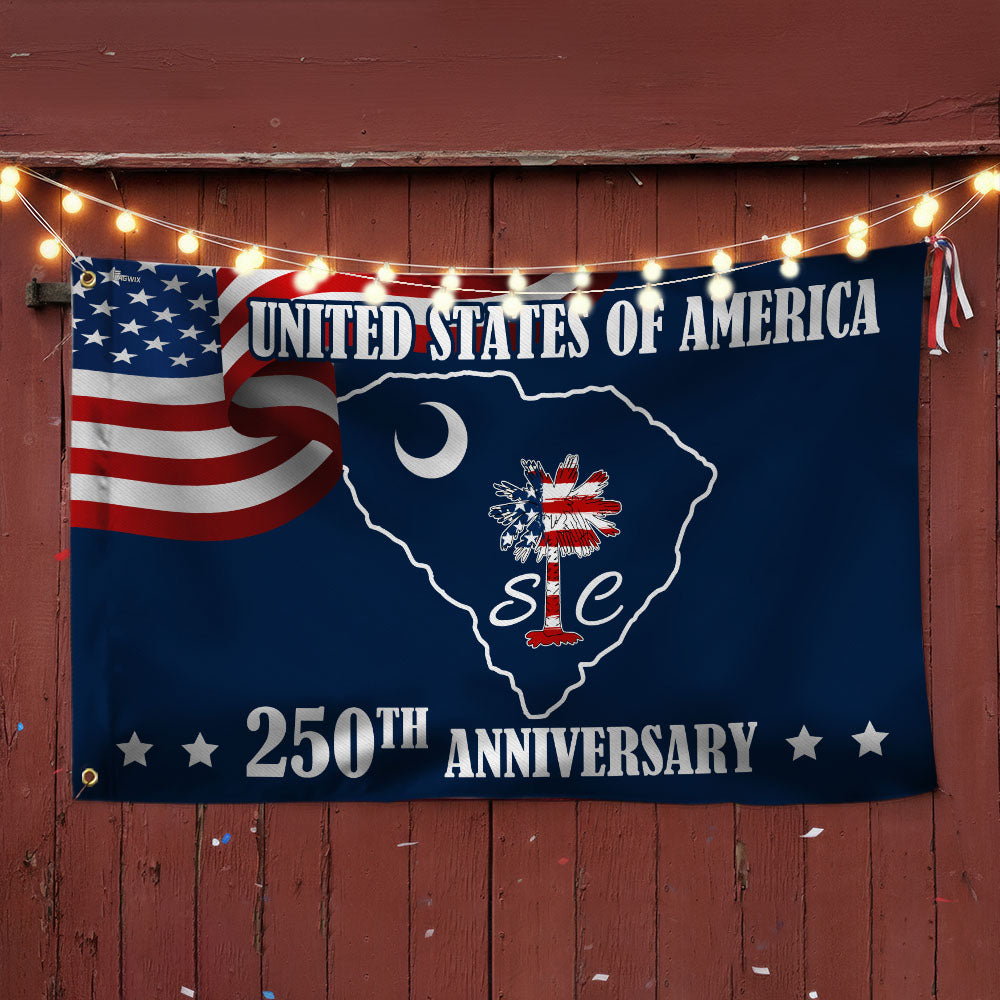 SC 250th Anniversary State Grommet Flag, South Carolina USA 1776–2026 Decor