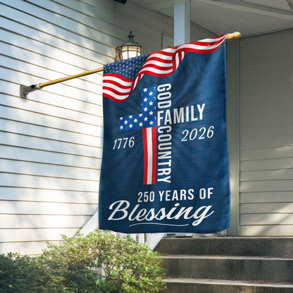 250 Years of Blessing God 1776 2026 Patriotic Flag 3-Day Shipping