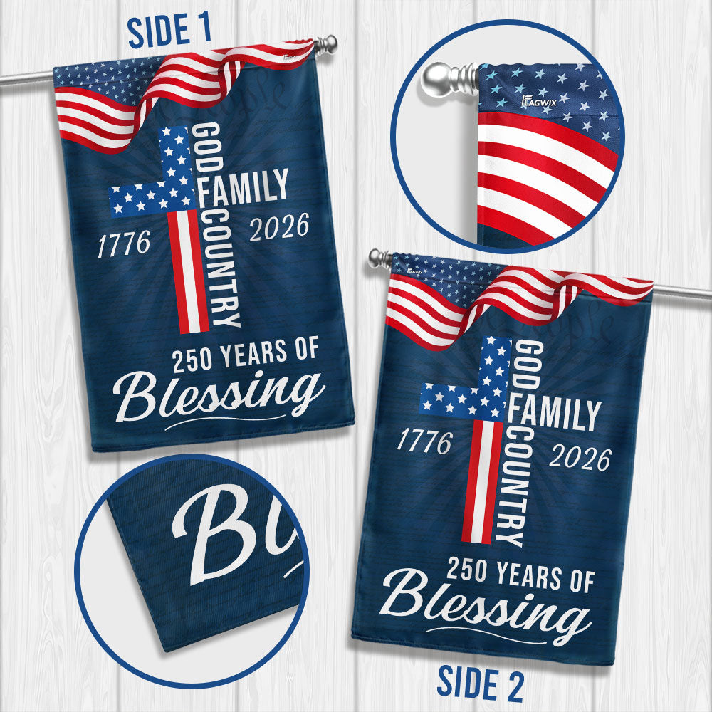 250 Years of Blessing God 1776 2026 Patriotic Flag 3-Day Shipping