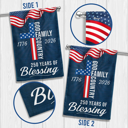 250 Years of Blessing God 1776 2026 Patriotic Flag 3-Day Shipping