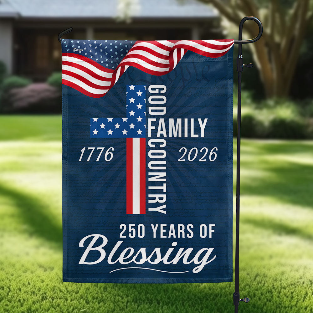 250 Years of Blessing God 1776 2026 Patriotic Flag 3-Day Shipping