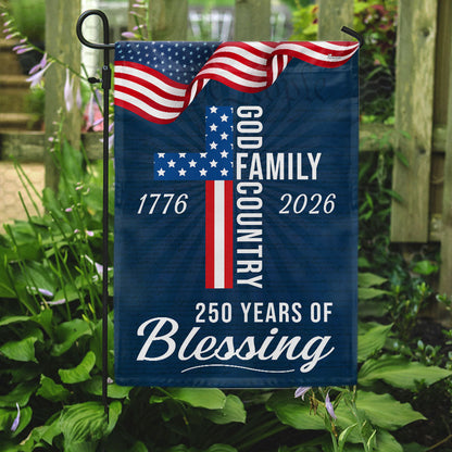 250 Years of Blessing God 1776 2026 Patriotic Flag 3-Day Shipping