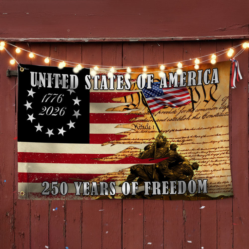 United States of America We The People Patriotic Grommet Flag for 250 Years