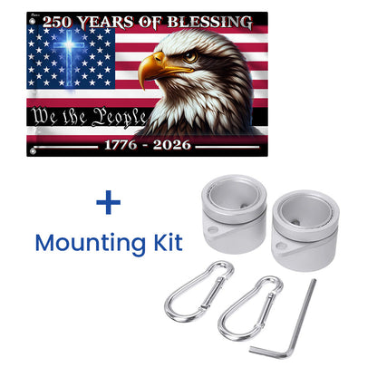 250 Years of Blessing America We The People Eagle Cross Grommet Flag