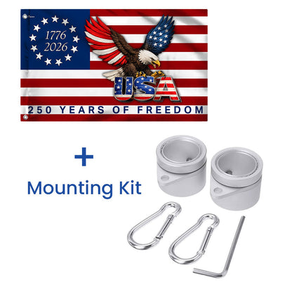 250 Years of Freedom American Patriot Flag, Betsy Ross 1776 2026 Grommet Flag