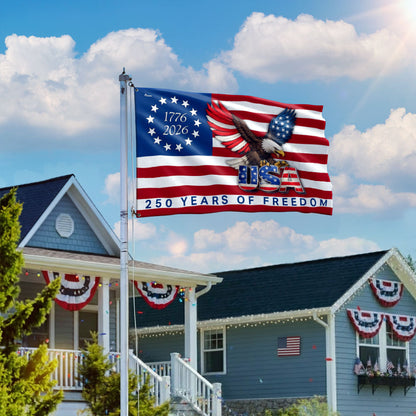 250 Years of Freedom American Patriot Flag, Betsy Ross 1776 2026 Grommet Flag