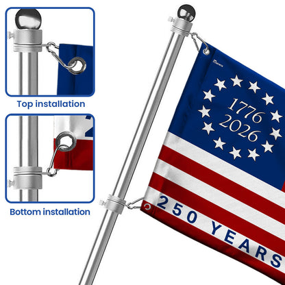 250 Years of Freedom American Patriot Flag, Betsy Ross 1776 2026 Grommet Flag