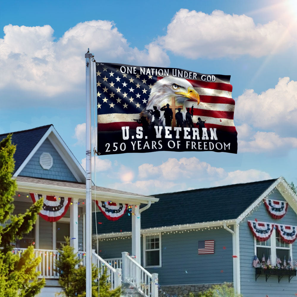 Semiquincentennial One Nation Under God US Veteran Grommet Flag
