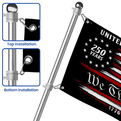 250 Years of America Decor, 1776 2026 We The People Patriotic Grommet Flag
