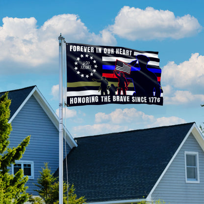 Forever in Our Heart 250 Years Flag | Military Grommet Flag for Veterans Day