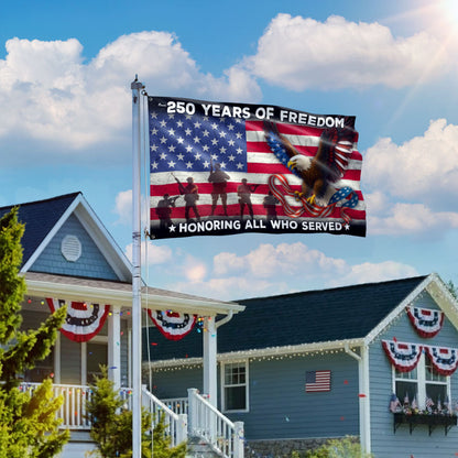 250 Years of Freedom Veterans Eagle American Grommet Flag