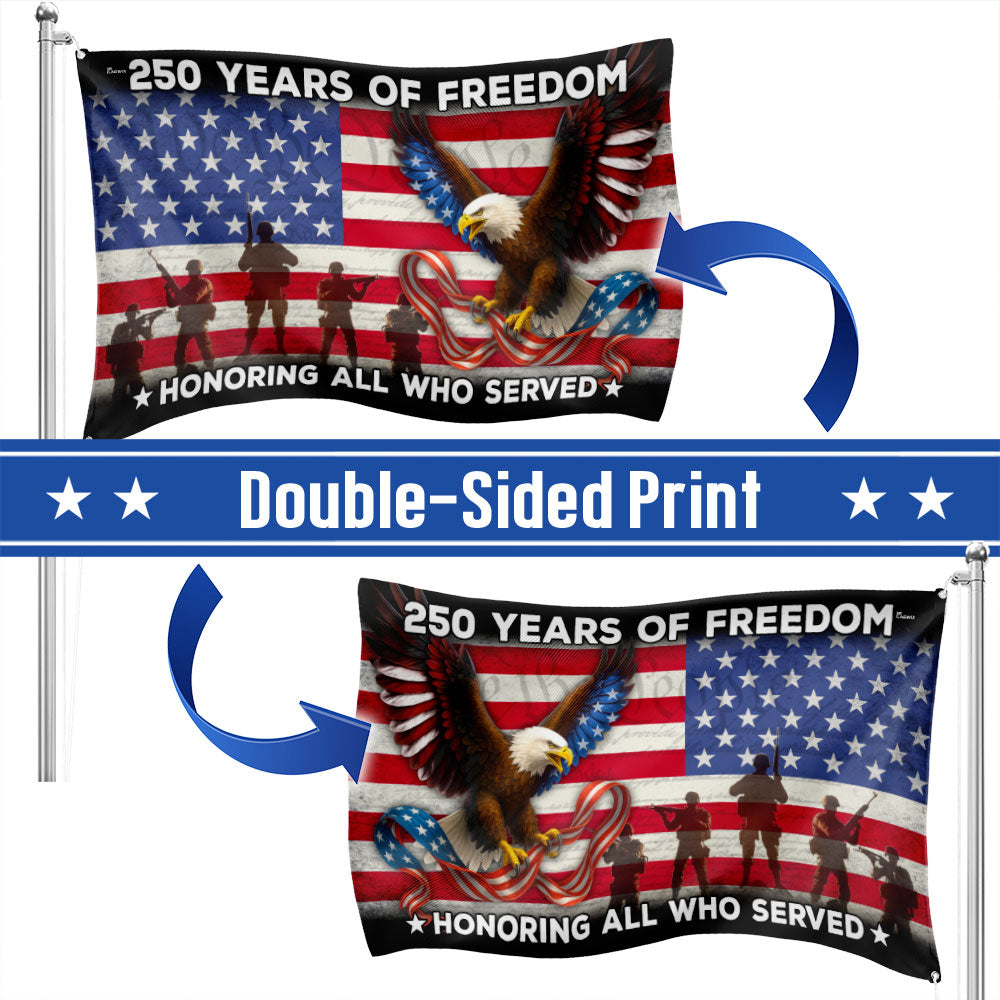 250 Years of Freedom Veterans Eagle American Grommet Flag