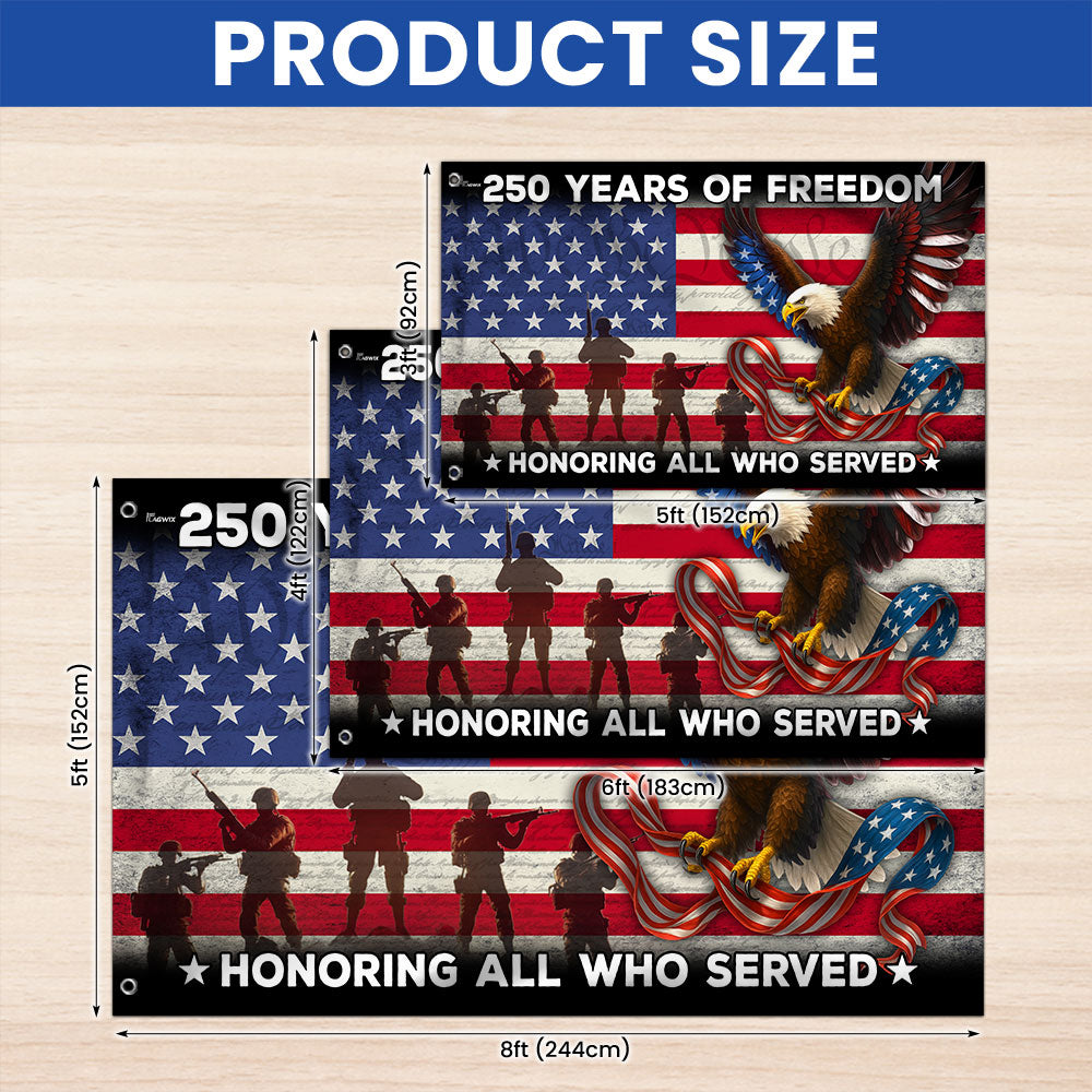 250 Years of Freedom Veterans Eagle American Grommet Flag