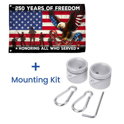 250 Years of Freedom Veterans Eagle American Grommet Flag