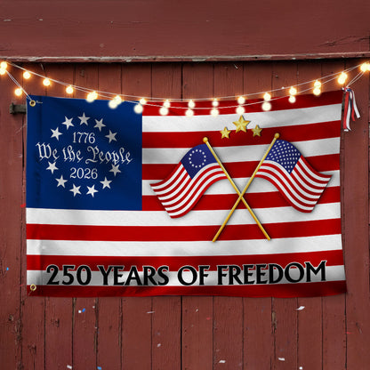 250 Years of Freedom Flag, 250th Anniversary Semiquincentennial American Grommet Flag