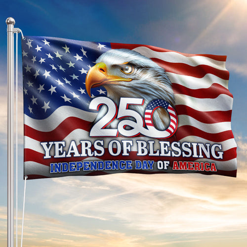 250 Years of Blessing Flag, Eagle Independence Day of America US Grommet Flag