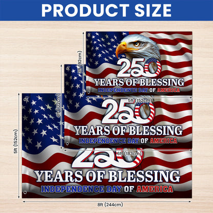 250 Years of Blessing Flag, Eagle Independence Day of America US Grommet Flag