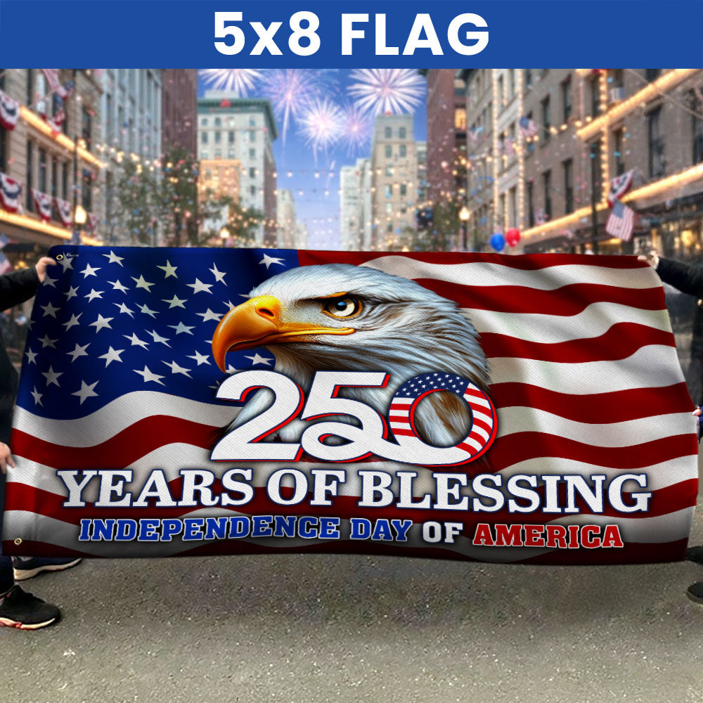 250 Years of Blessing Flag, Eagle Independence Day of America US Grommet Flag