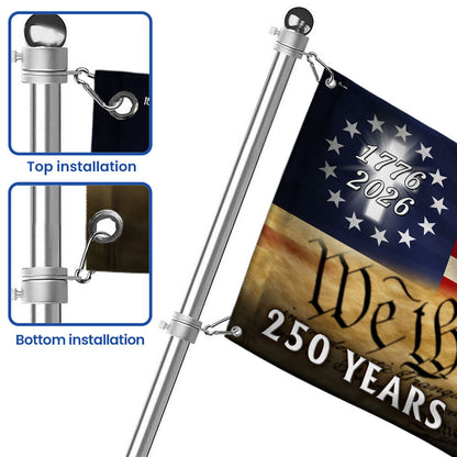 250 Years of Blessing Grommet Flag, 1776 2026 Patriotic Eagle with Cross Decor