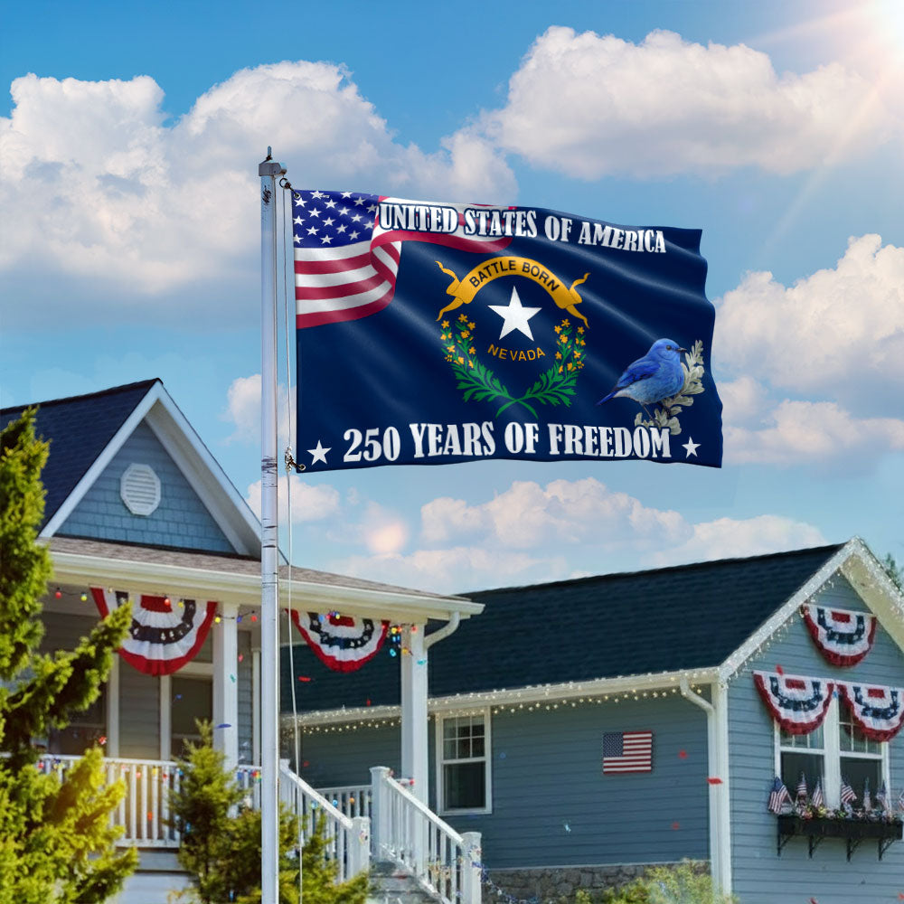 Nevada State Flag, 250 Years of Freedom Nevada State Grommet Flag