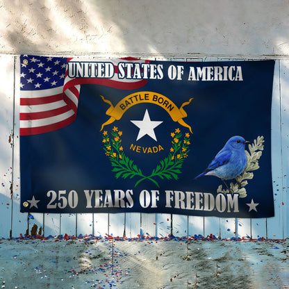 Nevada State Flag, 250 Years of Freedom Nevada State Grommet Flag
