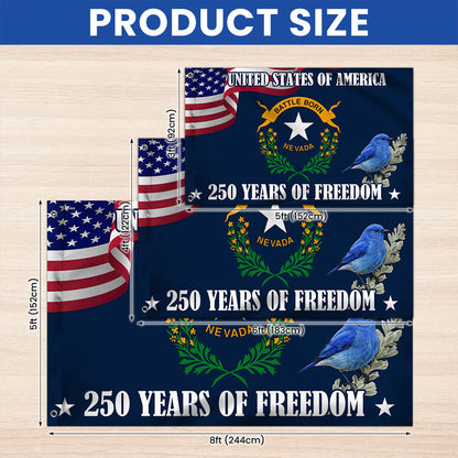Nevada State Flag, 250 Years of Freedom Nevada State Grommet Flag