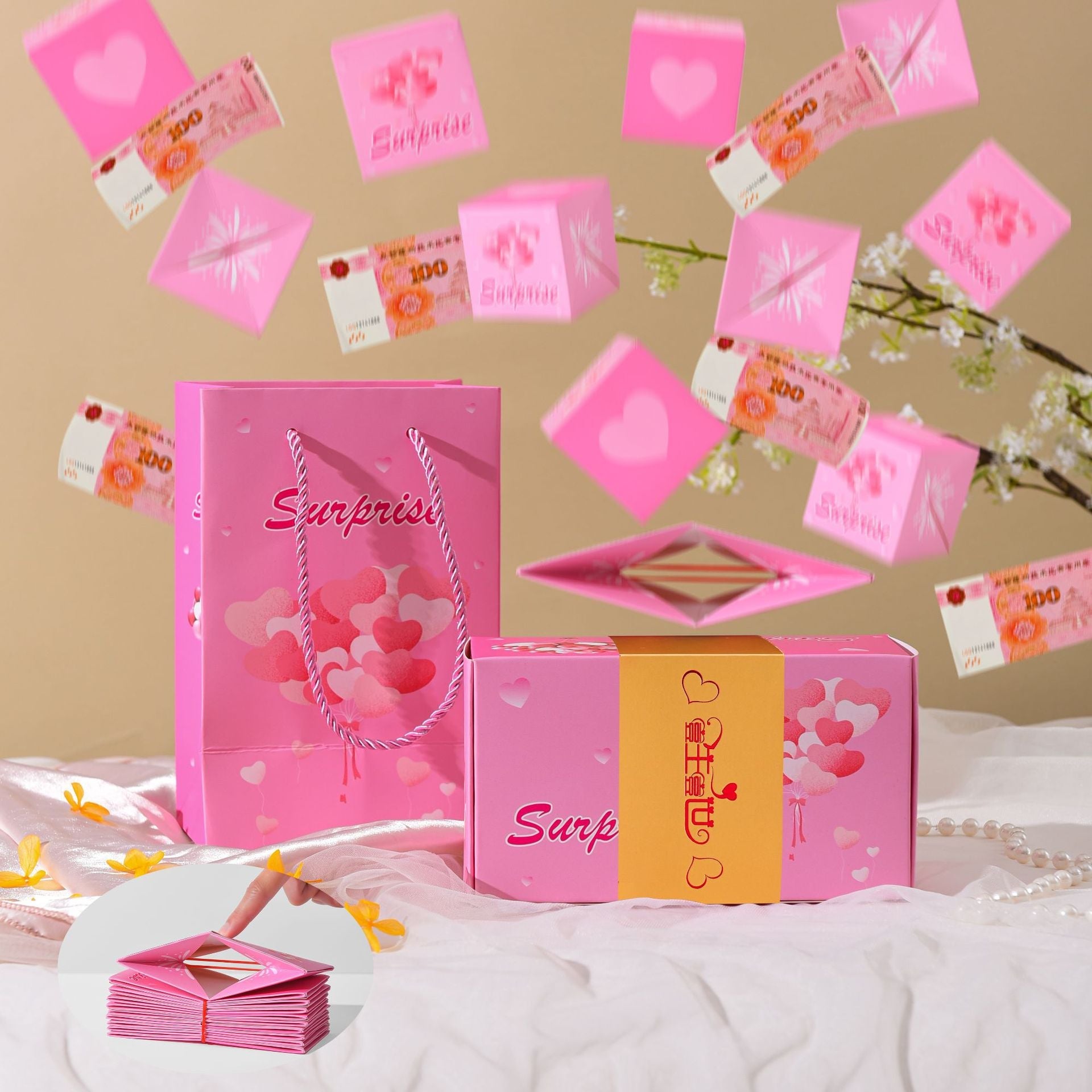 Pink heart-shaped