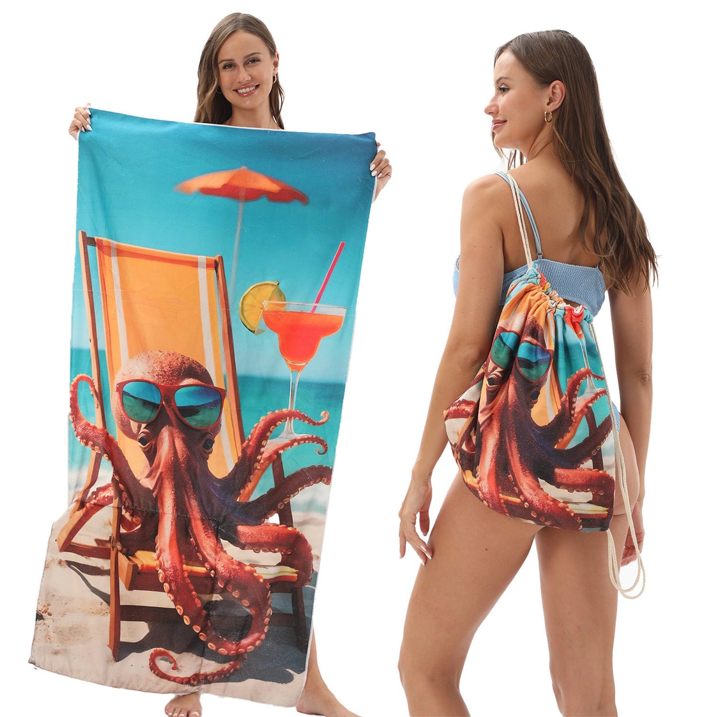 🔥Hot Sale 51% OFF🔥🏖️ 2-in-1 Organic Cotton Towel Bag