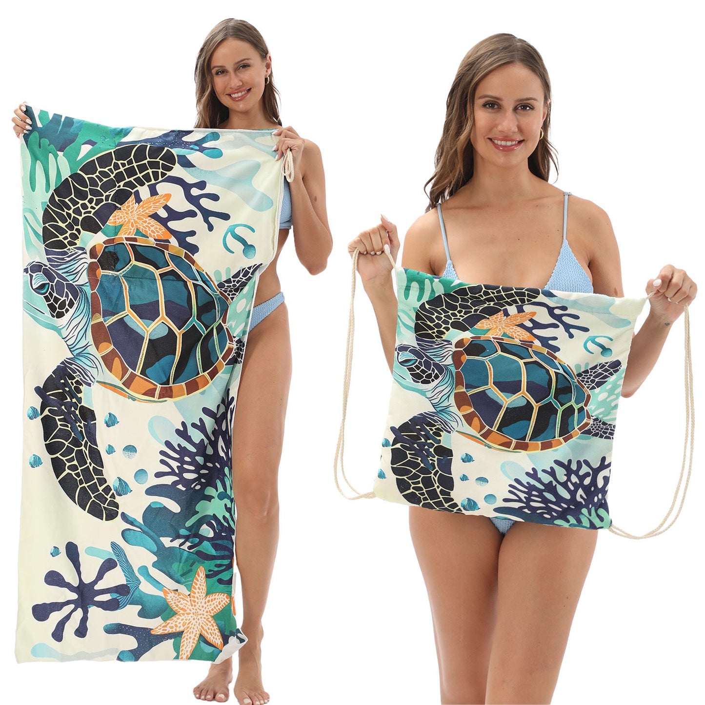 🔥Hot Sale 51% OFF🔥🏖️ 2-in-1 Organic Cotton Towel Bag