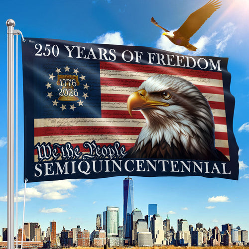 250 Years of Freedom Eagle American Grommet Flag Semiquincentennial