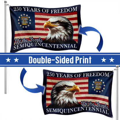 250 Years of Freedom Eagle American Grommet Flag Semiquincentennial