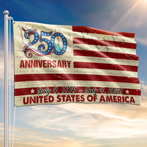 Flagwix 250th Anniversary US Grommet Flag - July 4, 2026 United States of America