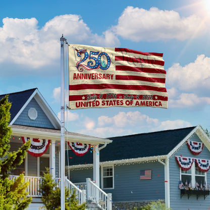 Flagwix 250th Anniversary US Grommet Flag - July 4, 2026 United States of America