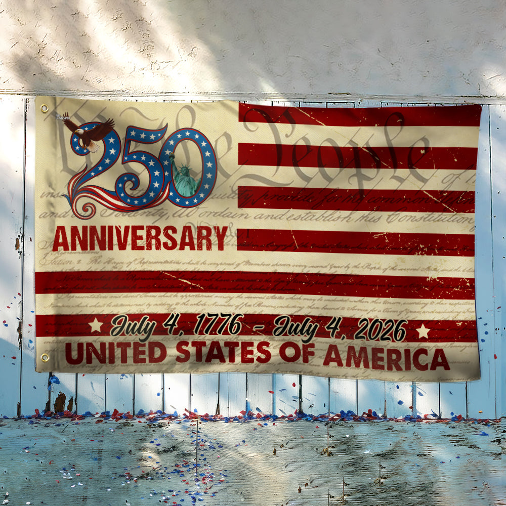 Flagwix 250th Anniversary US Grommet Flag - July 4, 2026 United States of America