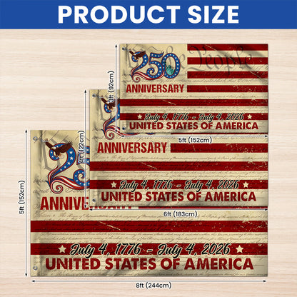 Flagwix 250th Anniversary US Grommet Flag - July 4, 2026 United States of America