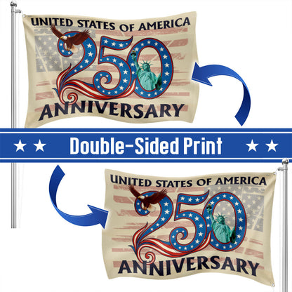 1776 2026 Grommet Patriotic Flag for America 250th Anniversary