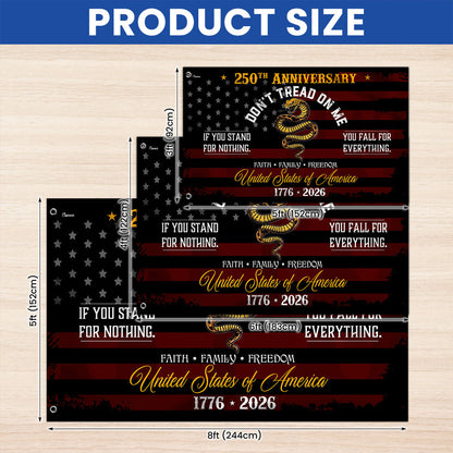 Flagwix USA 250th Anniversary Grommet Flag – Don’t Tread On Me Gadsden Flag Patriotic Design