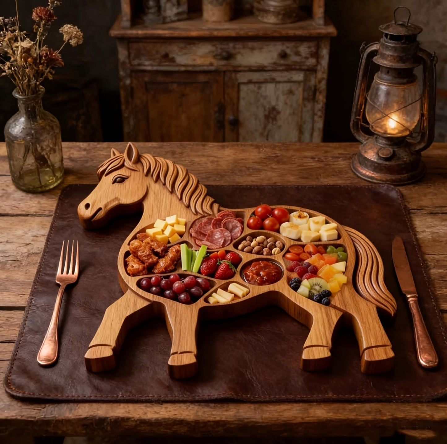 StallionServe™ - Rustic Horse Charcuterie Platter